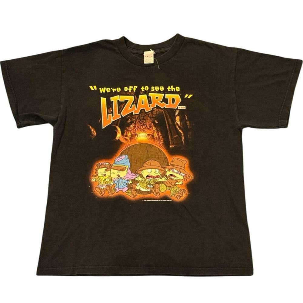 Vintage 90s Rugrats 1998 Indiana Jones Parody TV Cartoon Shirt Youth XL Adult S